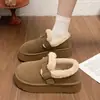 Botas de nieve anticolor para mujer, estilo slip-on, para comercio exterior transfronterizo, invierno, suela gruesa, moda, versátiles, forro de felpa, cálidas, zapatos de algodón tipo Birkenstock