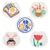 2023 nuevo arroz real impresión creativa cocina lavado de platos madera comprimida pulpa algodón esponja toallita absorbente limpieza caricatura hogar