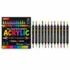 Uau, marcadores criativos de pintura para crianças com ponta dupla, canetas de tinta acrílica, canetas para pintura manual DIY, materiais de arte para estudantes