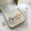 Anillo Abierto de Moda con Perla Natural e Incrustaciones de Diamante para Mujer, Electrochapado en Oro Real, Joyería de Anillo Simple y Versátil al por Mayor