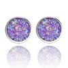 AliExpress joias de comércio exterior brincos de cluster de cristal coloridos de aço inoxidável brincos redondos de estrela diamante de resina moda para homens e mulheres
