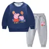 Traje de suéter para niños otoño e invierno 2023 estilo occidental nuevo traje cálido de invierno acolchado de terciopelo de manga larga para niños grandes