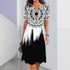2026Y2 Aliexpress Verano Más Vendido Floral Estampado Digital 3D Moda Casual Talla Grande para Mujer Vestido de Cuello Redondo
