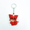 Lindo dibujos animados de silicona estéreo de doble cara, zorro pequeño creativo de goma blanda de PVC, llavero, personalizable