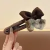 Grampo de cabelo de pelúcia bico de pato para outono e inverno, para a parte de trás da cabeça, grampo de cabelo grande elegante para mulheres, acessório de cabelo estilo coreano