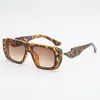 Gafas de Sol Cuadradas Negras con Remaches Estilo Europeo y Americano, Protección UV, Comercio Exterior Europeo y Americano, Unisex