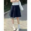 Falda de línea A estilo japonés para mujer, falda corta de verano de cintura alta, falda de longitud media que cubre las caderas para chicas con un poco de sobrepeso, falda de capullo de flor