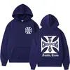 Talla Europea TransfronterizaSudadera con Capucha para Hombre con Logo de West Coast Iron Cross Choppers