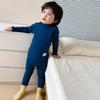 Ropa de Algodón de Otoño para Niños Pantalones de Otoño Otoño e Invierno Camiseta Básica de Cuello Alto Sin Costuras Estilo Coreano para Niños y Niñas Traje de Ropa Interior Térmica