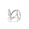Set de Anillos de Tres Piezas de Gama Alta y Nicho Kenjie para Mujer, Zirconia de Cobre con Incrustaciones Completas de Diamante Ultrafino Chapado en Oro Real, Tratamiento Moderno y Elegante