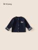 Roupa Infantil Bangxuan Chegada Nova de Inverno Suéter para Meninas Cardigan Infantil Patchwork da Moda Jaqueta de Lã Tricotada para Crianças Pequenas