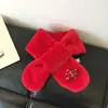 Cachecol Infantil Outono e Inverno Logo Vermelho de Ano Novo Meninas Meninos Crianças Jardim de Infância Bebê Pelúcia Cachecol Quente