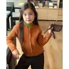Suéter básico versátil Aimobebe para meninas, com um design suave e elegante, cor sólida e estilo cardigã de malha canelada vertical