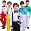 Traje de Actuación de Coro Infantil de Año Nuevo Traje de Pantalones con Tirantes de Lentejuelas para Niño Chaleco Traje Traje de Actuación de Recitación Infantil