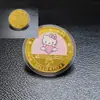 Medalha Comemorativa Hello Kitty HelloKitty Moeda Pequena Criativa Moeda de Brincar Souvenir de Animação Moeda Dourada Cor Presente