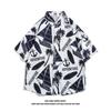 Camisa de manga corta con grafiti de Luffy para hombre, de verano, fina, holgada, moderna, combinable, para parejas, de media manga