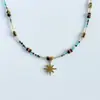 Nuevo Collar con Colgante de Estrella de Ocho Puntas Hecho a Mano con Cuentas Retro para Mujer para Usar Apilado Cadena para Clavícula de Gama Alta Lujo Ligero Gama Alta