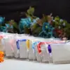 Logo Pequeno Presente Fita Rosa Rede de Sabão Espumante Bolsa de Rede para Sabão Rede Espumante 10*15cm