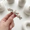 Novo presilha lateral estilo Dongdaemun coreano com diamantes brilhantes, pérolas em formato de coração e presilha de cabelo com laço para mulheres, presilha para franja, acessório de cabelo para meninas