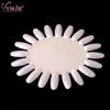 20 cores nail art Cartão de cores oval Placa de cores Placa de exibição de unhas postiças transparentes de cor natural em formato de girassol Prática para iniciantes
