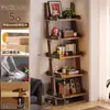 Estantería trapezoidal de madera maciza, estantería de pie, expositor para sala de estar, montado en la pared, estante de almacenamiento simple para el hogar, librería de múltiples niveles