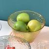 Nuevo Plato de Fruta con Borde Estampado en Caliente para el Hogar con Tapa, Cesta de Fruta de Plástico de Gama Alta, Mesa de Centro para Frutas Secas, Plato de Fruta, Plato de Fruta de Lujo Ligero