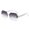Nuevas Gafas de Sol Europeas y Americanas Sin Marco Cortadas al Borde para Hombres y Mujeres, Exquisitas y Lujosas, Protección Ocular Diaria, Gafas de Sol Anti-UV