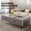 Mesa de centro y mueble de TV para sala de estar, vidrio templado engrosado, madera maciza, tamaño pequeño, mueble de TV y mesa de centro modernos para el hogar, no requiere instalación