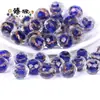Europa y Estados Unidos populares 10x 7mm corte arena dorada seda vidrio cuentas accesorios para joyería material DIY accesorios para joyería