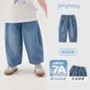 Calça Jeans Infantil 2026 Verão Novo Estilo Calça Durável para Meninos Calça Casual Curva para Meninas Calça Longa para Bebê de Seis Anos