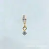 Brinco Pingente G23 Titânio Liga de Titânio Astmf-136 Zircônia Redonda Única Marquise Piercing Labial Stud de Titânio com Rosca Interna