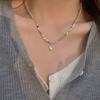 Collar de amor cuadrado empalmado, ligero, de lujo, de nicho, diseño de alta gama, cadena de clavícula, nuevo collar de mujer de verano 2022