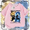 Roupas Infantis de Manga Curta Tema Força Delta Lobo Vermelho Erosão Rosa Dourada 2026 Nova Camiseta Solta de Verão Tendência