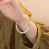 Pulseira de Pérola Feminina Luxo Leve Nicho Requintada Sensação de Alto Padrão Pulseira de Prata Esterlina Presente para Namorada Nova Pulseira 2024