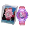 Reloj para niños de estudiante nuevo al por mayor de plástico de princesa de hielo y nieve dibujos animados luminosos comercio electrónico transfronterizo generación