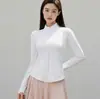 2691 Chaqueta con Cuello Alto para Protección Solar para Mujer, Corte Ajustado, Malla Transpirable, Protección UV, Sudadera de Yoga con Bolsillo, Top de Manga Larga