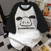 Camiseta Holgada Divertida con Estampado Redondo High Street Americana Marca de Moda Verano 2025 Empalme Nicho Manga Corta Top Ins para Mujer