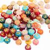 Cuentas acrílicas con letras doradas inglesas, cuentas color chocolate 4*7MM redondas planas, accesorios para pulsera DIY