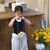Bolso de Cadena para Niñas a la Moda Estilo Coreano, Lazo Dulce, Elegante Bolso Cruzado con Letras para Bebé, Nuevo Monedero Infantil