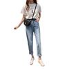 Camiseta de Manga Corta Nueva de Verano 2026 Transfronteriza para Mujer, Camiseta Redonda Holgada Estampada para Estudiante, Top Estilo Hong Kong Ulzzang