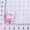 Falda Cuadros Creativa Conejito Animales Lindos Oso de Peluche Hecho a Mano DIY Pegamento de Crema Resina Pequeños Accesorios Adornos Paquete de Materiales