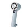 Ventilador de Mano Transfronterizo con Pantalla Digital, Refrigeración por Semiconductor, Mosquetón para Colgar o Pararse, Mini Ventilador de Mano de Escritorio Ultra Potente