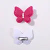 Novo prendedor de cabelo borboleta bordado de camada dupla para crianças, doce acessório de cabelo com decoração de pérola e design de tecido 3017