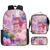 Venta al por mayor de productos nuevos transfronterizos Congelados Elsa Blancanieves Estudiantes de primaria y secundaria Niños Mochila Escolar para Niños Set de Tres Piezas