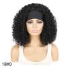 Peruca Afro Curta 19 polegadas Preta Profunda Cacheada Faixa de Cabeça Faixa de Cabeça de Seda de Gelo Conjunto de Peruca Peruca de Exportação