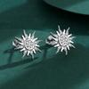 Pendientes de diamantes con forma de girasol en plata de ley S925 con diseño de moda creativa y moderna de Europa y Estados Unidos, con hebilla de oreja de girasol y viento INS