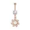 Comercio electrónico transfronterizo Moda europea y americana Anillo de ombligo bohemio Anillo de ombligo de girasol Joyería para perforar el ombligo