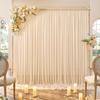 Cortina de gasa de malla blanca exclusiva transfronteriza para fiesta de boda al aire libre, fondo de decoración de chifón, arco de boda de organza