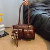 Bolsa de Bolos Retro para Mujer 2026 Otoño/Invierno Nuevo Bolso de Mano de Charol Bolso de Hombro Único Cruzado Bolsa de Moda Trendy para el Trabajo