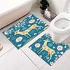 Alfombrilla de Piso para Inodoro en Forma de U Impermeable Felpudo para Pies Baño Inodoro Absorbente Antideslizante Dormitorio Puerta Linda Alfombra de Dibujos Animados